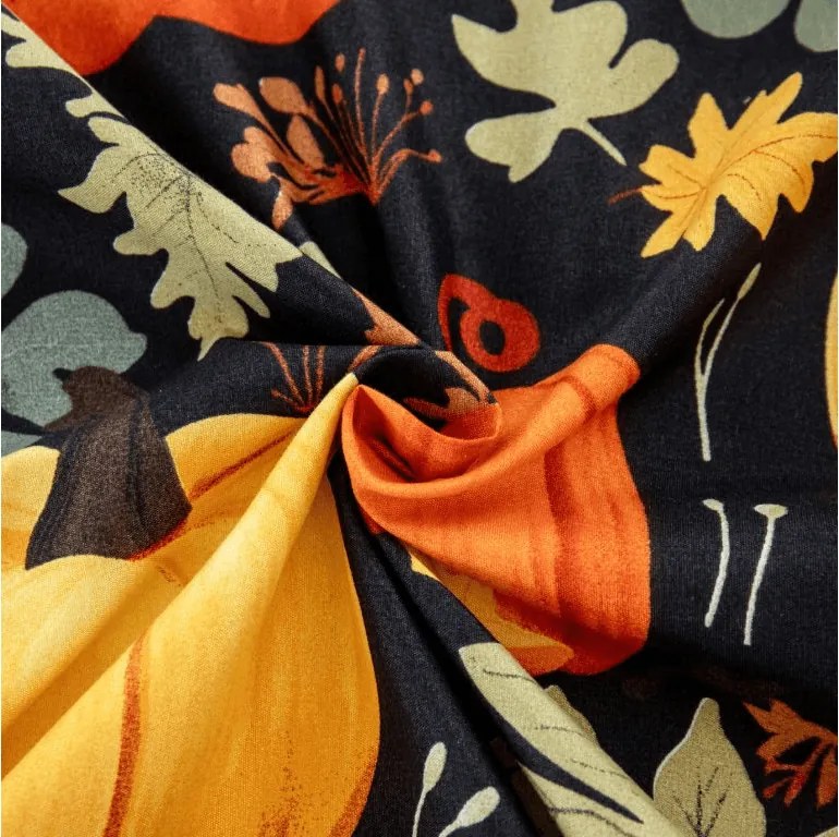 PrzytulneMieszkanie.pl Prześcieradło z mikrofibry ORANGE PUMPKINS kolorowe 90x200 cm