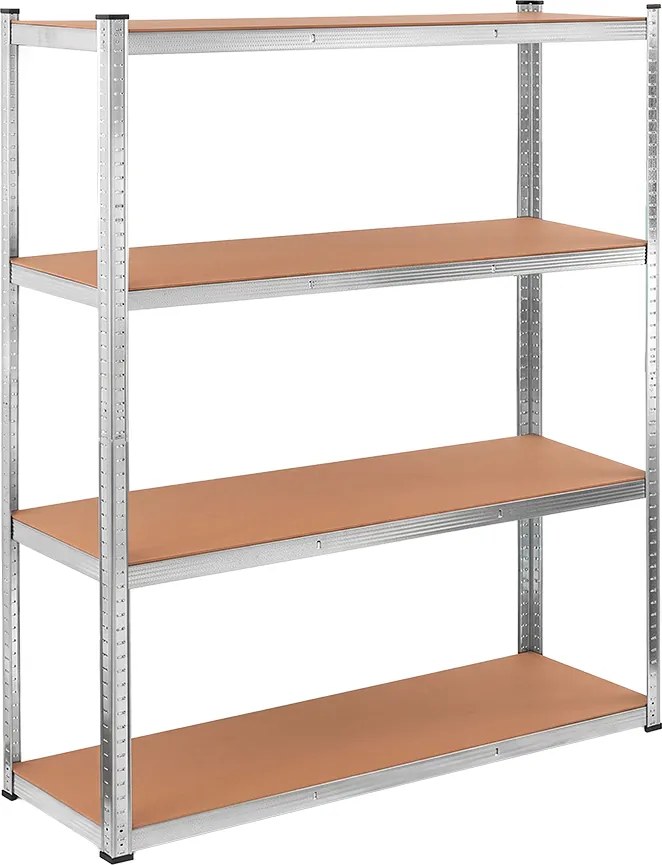 REGAŁ MAGAZYNOWY GALWANIZOWANY G 183X170X60 CM 4 PÓŁKI MDF 300 KG/PÓŁKĘ