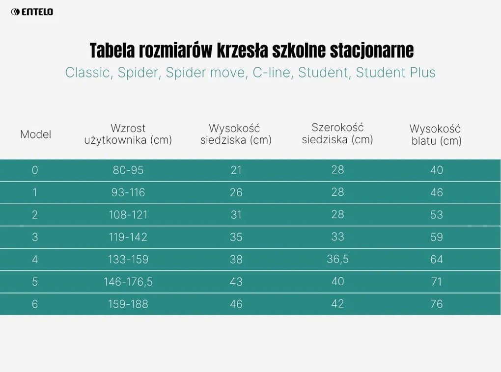 Ergonomiczne krzesło uczniowskie Student rozmiar 6