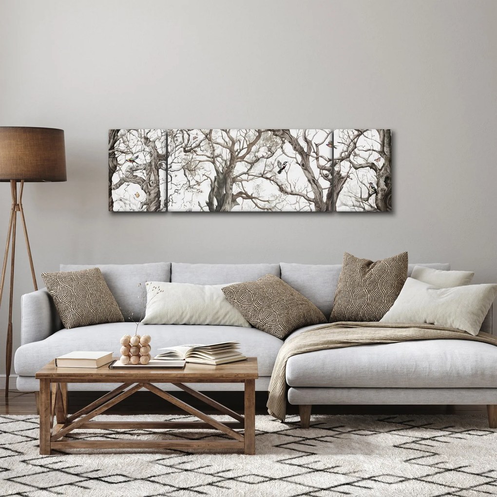Obraz - Wzór lasu, rysunek (170x50 cm)