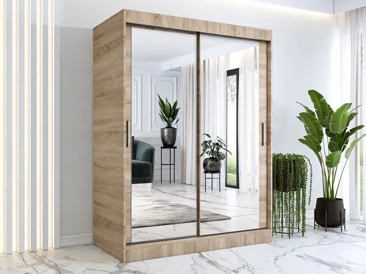Szafa przesuwna z lustrem dąb sonoma 150 cm Z9-L32