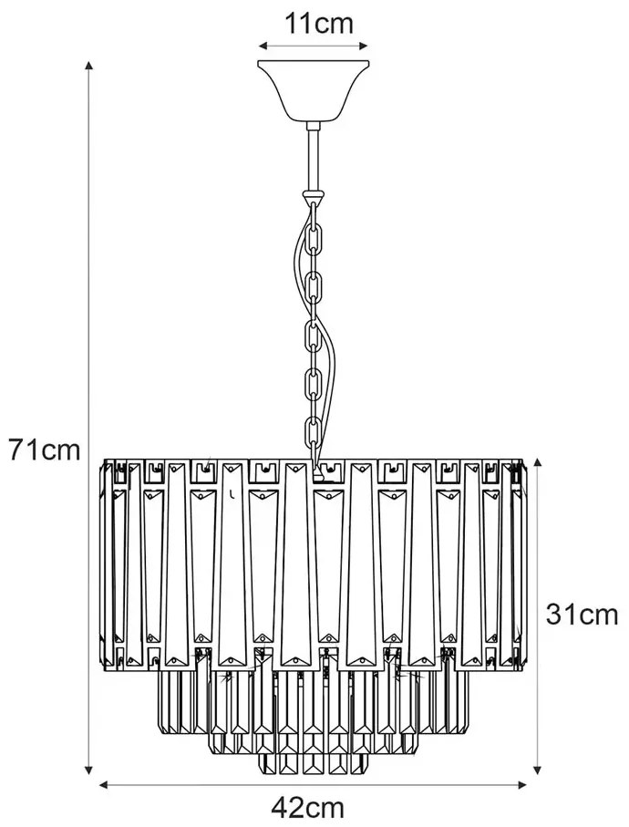 Srebrny okrągły żyrandol kryształowy - S876-Havis