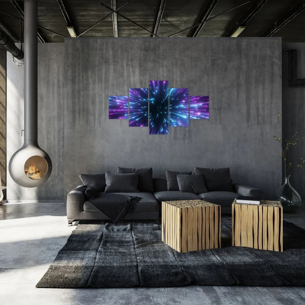 Obraz - Neonowa przestrzeń (125x70 cm)