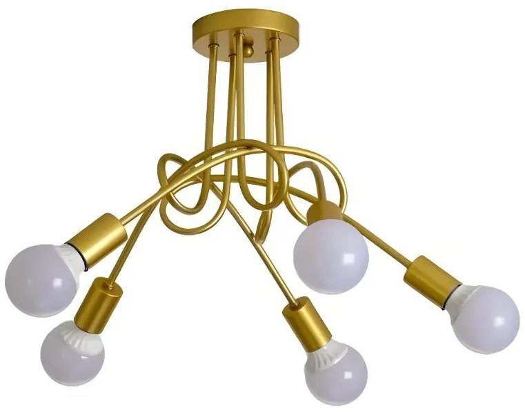 Lampa sufitowa metalowa loft supła wisząca AT42-5SZ-Złoto