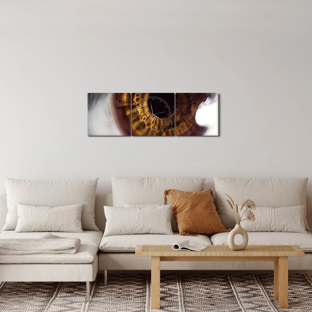 Obraz - Oko (z zegarem) (90x30 cm)