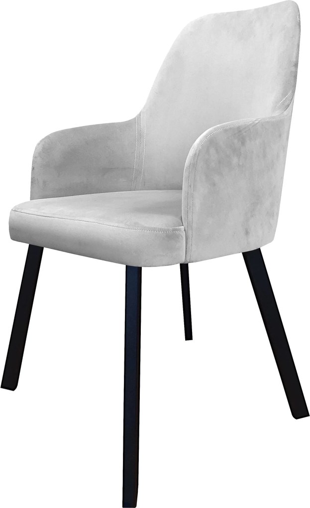 Krzesło WESTA tkanina Welur noga metalowa elegancki styl loftowy : Kolor nogi - Czarna profil, Kolor tkaniny - VELVET - MG39, Typ siedziska - Siedzisko obrotowe 360°