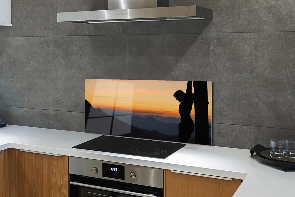 Szklany Panel Ukrzyżowanie o Zachodzie Słońca