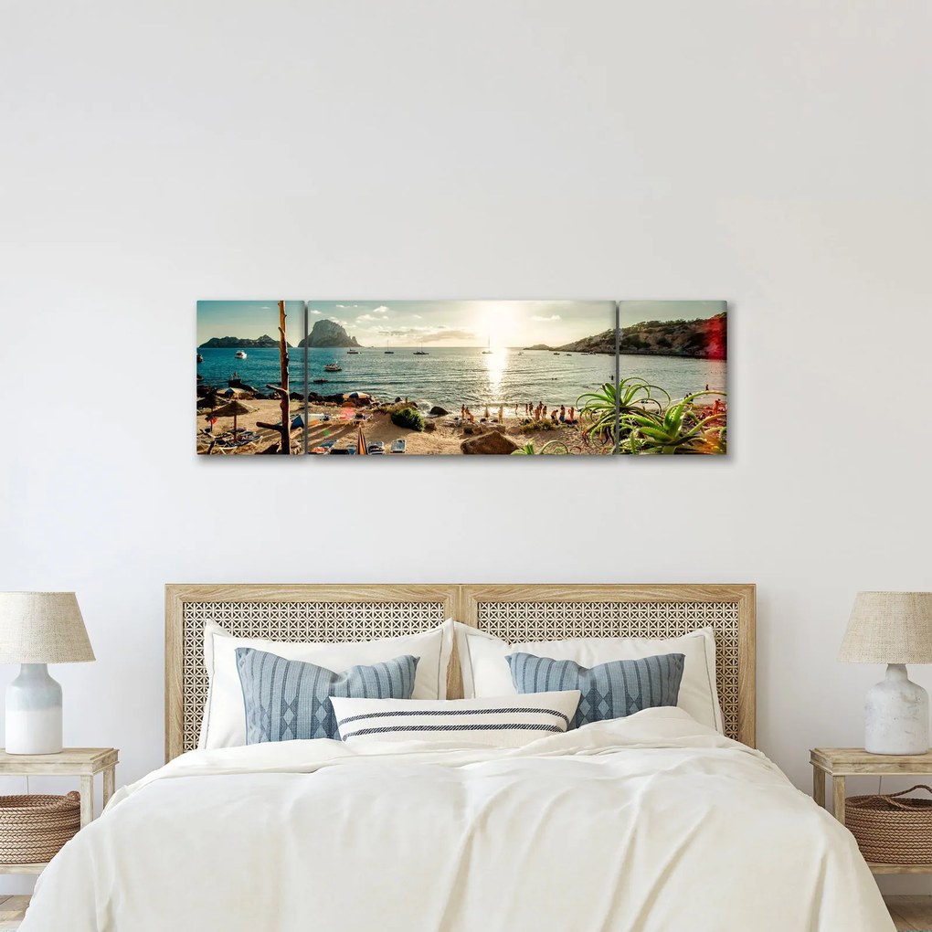 Obraz - Plaża z ludźmi (170x50 cm)