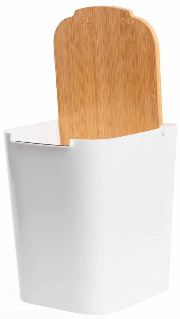 Kosz łazienkowy BAMBOU z bambusową pokrywą, 5 L