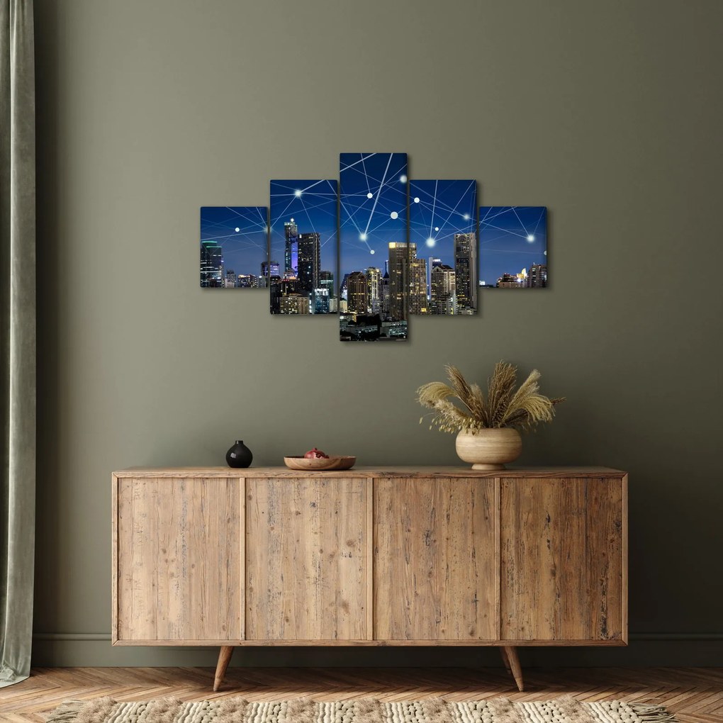 Obraz - Wielkie miasto nocą (125x70 cm)
