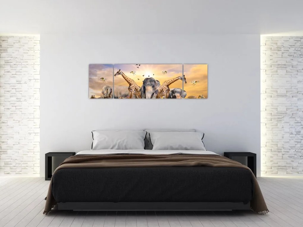 Obraz - Afrykańskie zwierzęta (170x50 cm)