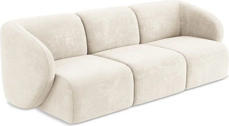 Beżowa sofa z tkaniny szenilowej 244 cm Lani – Makamii