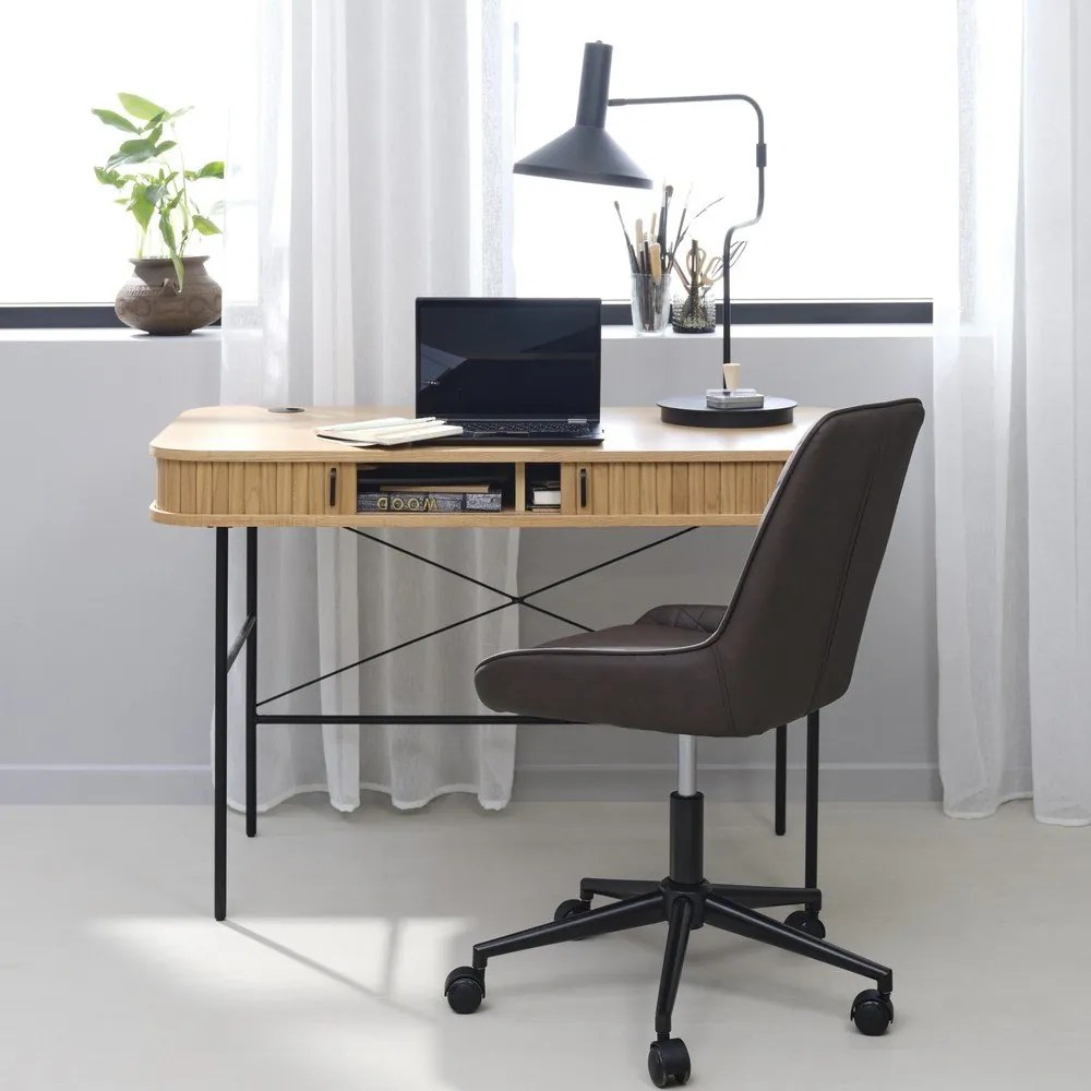 Biurko w dekorze dębu 60x120 cm Nola – Unique Furniture