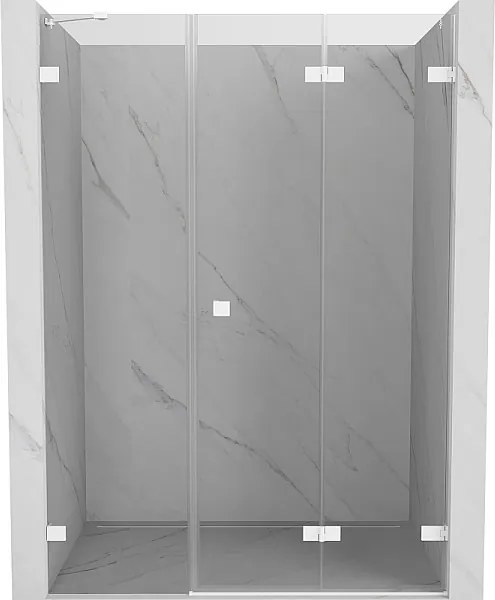 Mexen Lunar-F drzwi prysznicowe składane prawe 125 cm, transparent, białe - 836S-125-050-20-00-P
