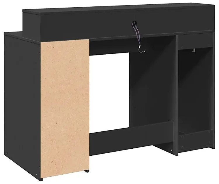 Czarne biurko podświetlane 120 cm - Duna