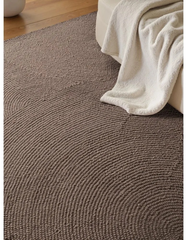 Szarobrązowy wełniany dywan tkany ręcznie 120x180 cm Eleni Taupe – Hanse Home