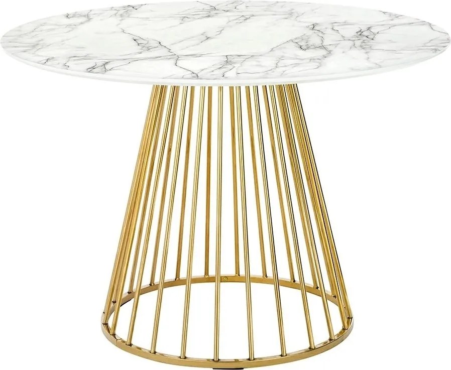 Stół na drucianej podstawie Glam Marble 110 imitacja marmuru