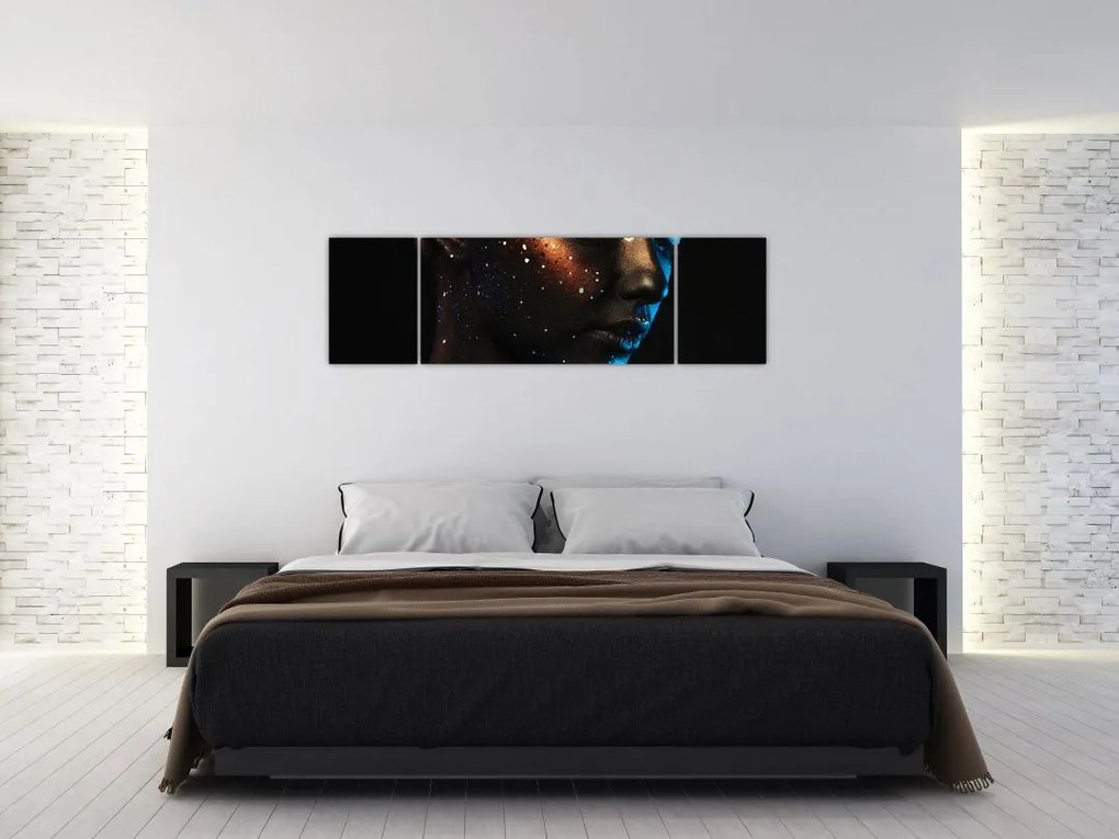 Błyszczący obraz kobiety (170x50 cm)