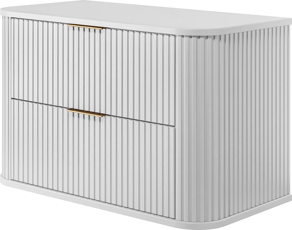 Szafka łazienkowa, biała ze złotym uchwytem, ​​80,4 x 51,7 x 41,5 cm