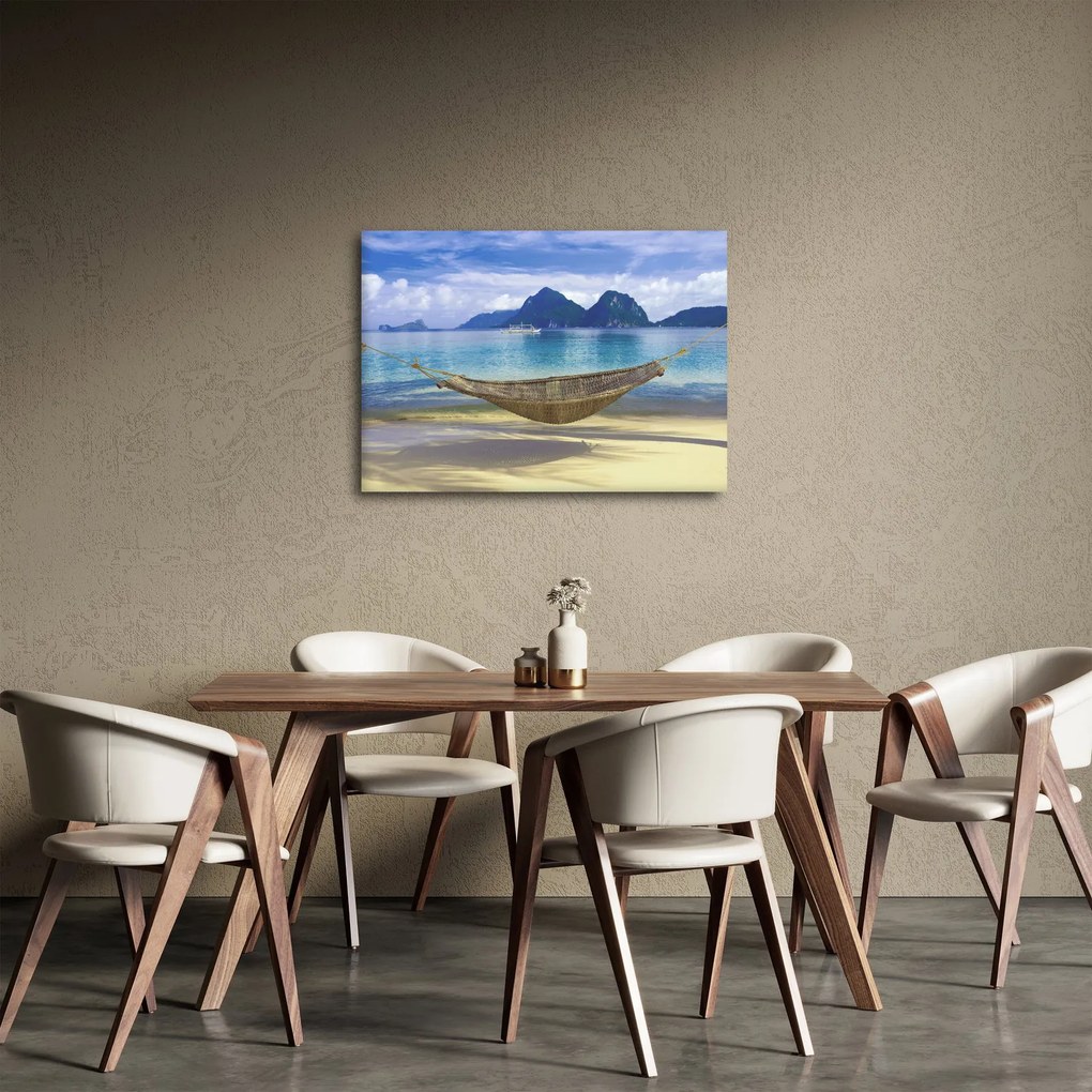 Obraz - Obraz hamaka na plaży 2 (70x50 cm)