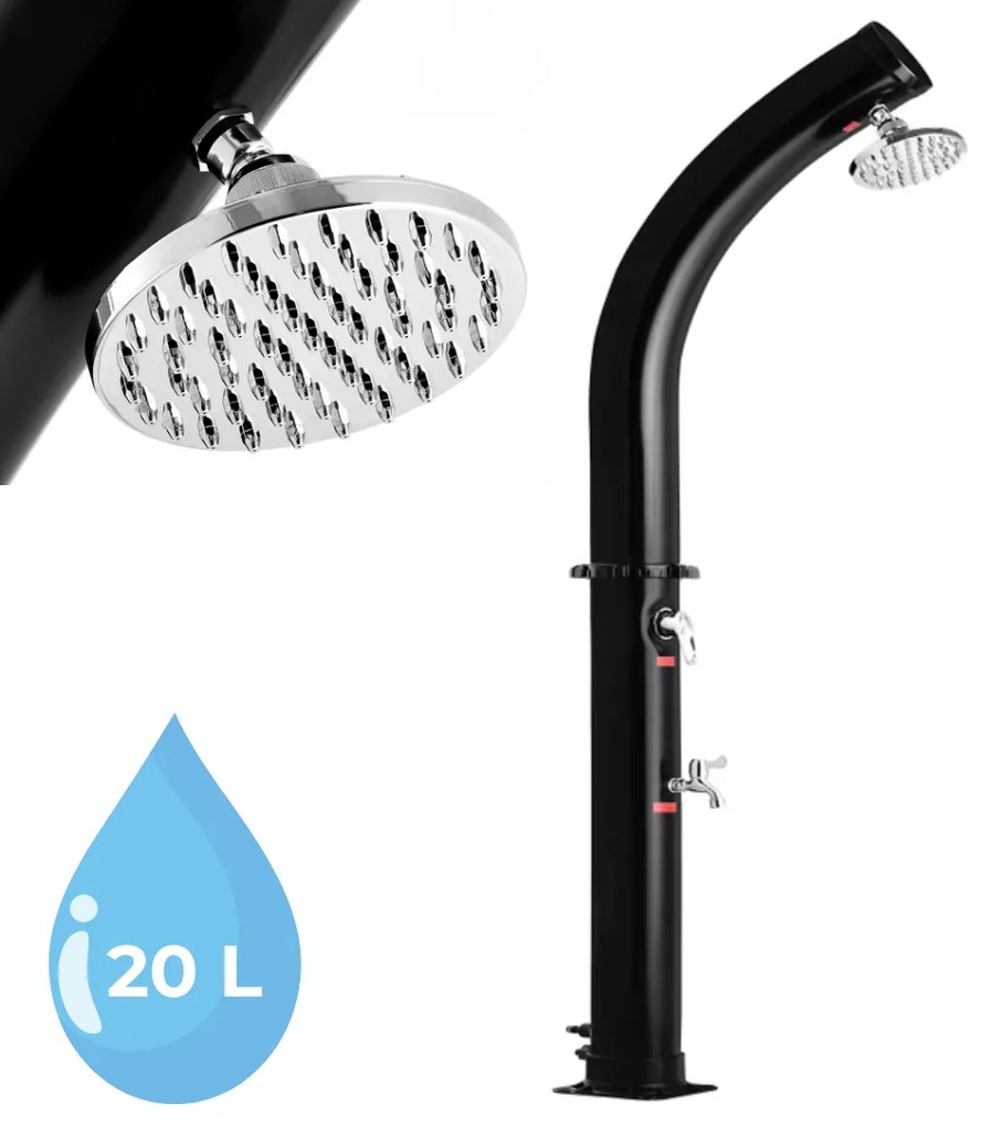 Prysznic solarny BOW, 20l, czarny Monzana