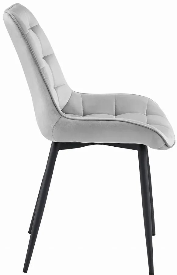 Jasnoszare pikowane krzesło welurowe nowoczesne Z5-C68