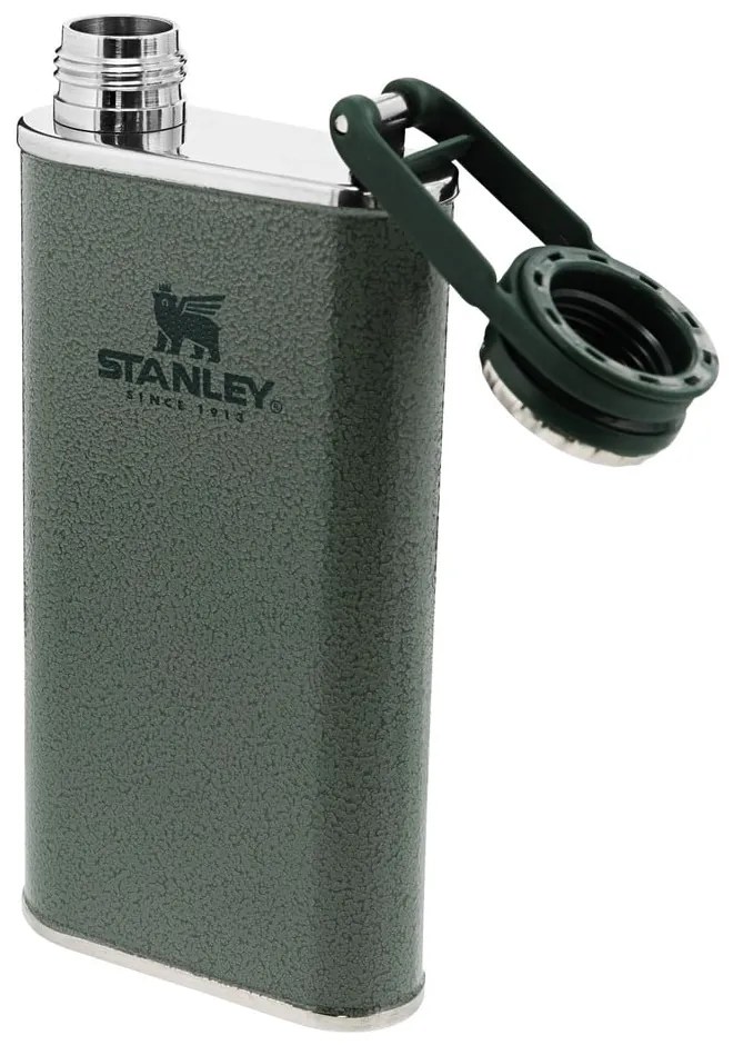 Zielona piersiówka ze stali nierdzewnej 230 ml Easy-Fill Wide Mouth Flask Hammer Tone Green – Stanley