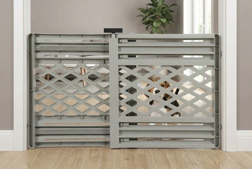 Regulowana plastikowa bariera dla zwierząt domowych