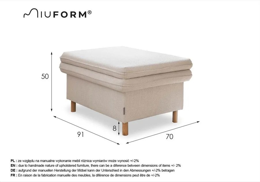 Turkusowy podnóżek Simon – Miuform