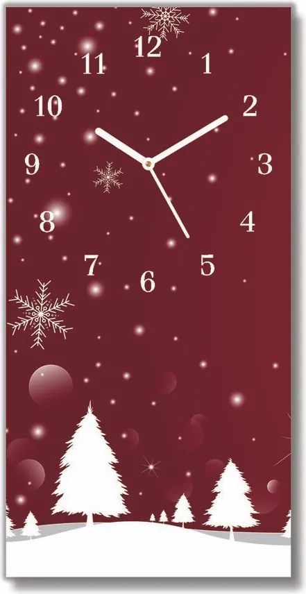 Zegar ścienny Choinki Święta Płatki Śniegu