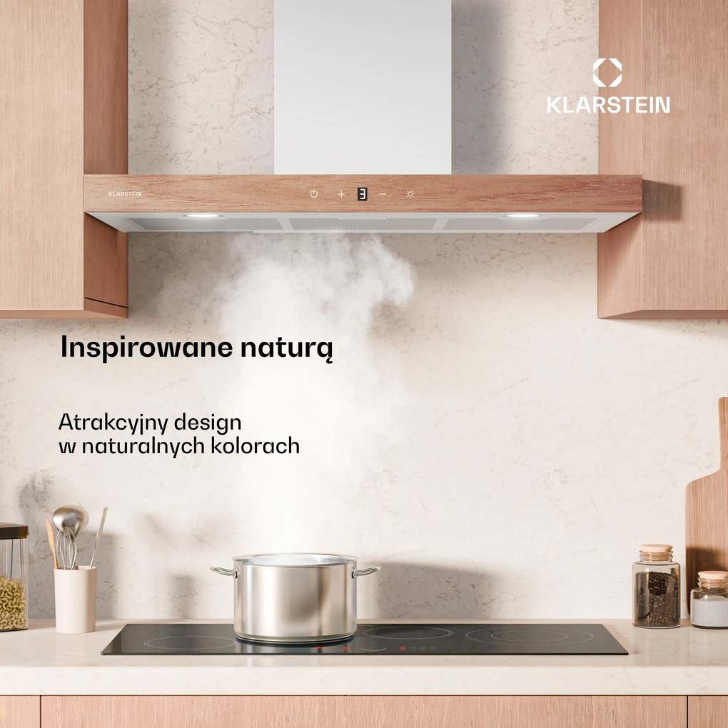 Klarstein ZenFusion 601.5m³/h 90cm Okap Kominowy Biały