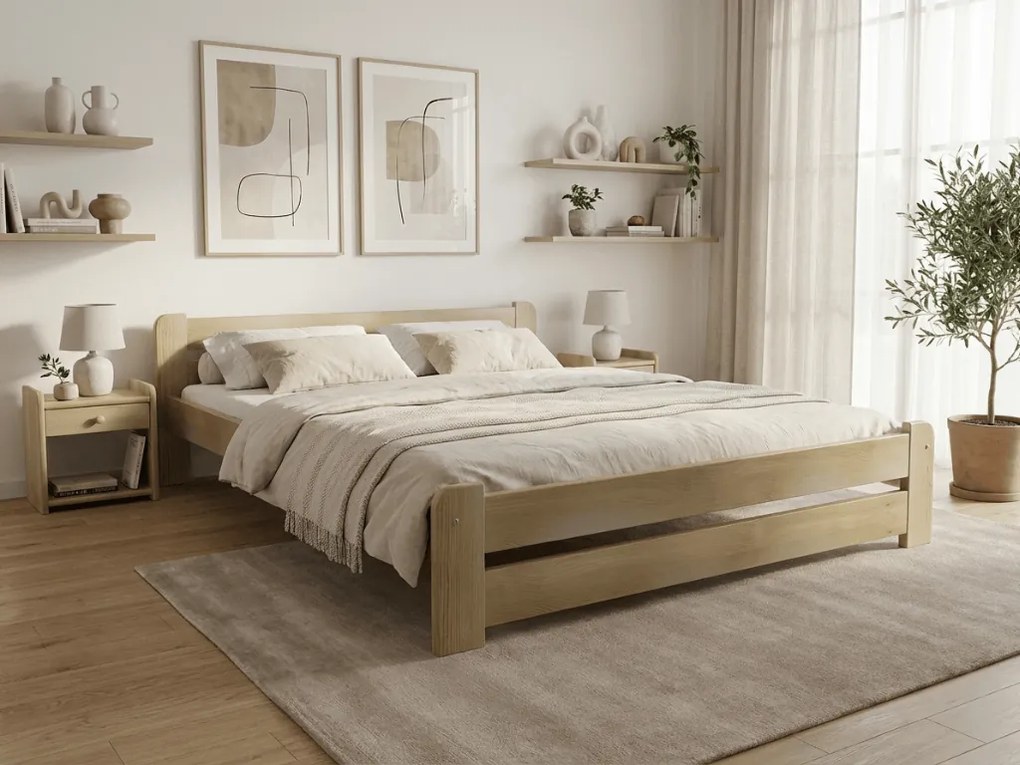 Łóżko Laura 180 x 200 cm, sosna Stelaż: Bez stelaża, Materac: Materac Deluxe 10 cm