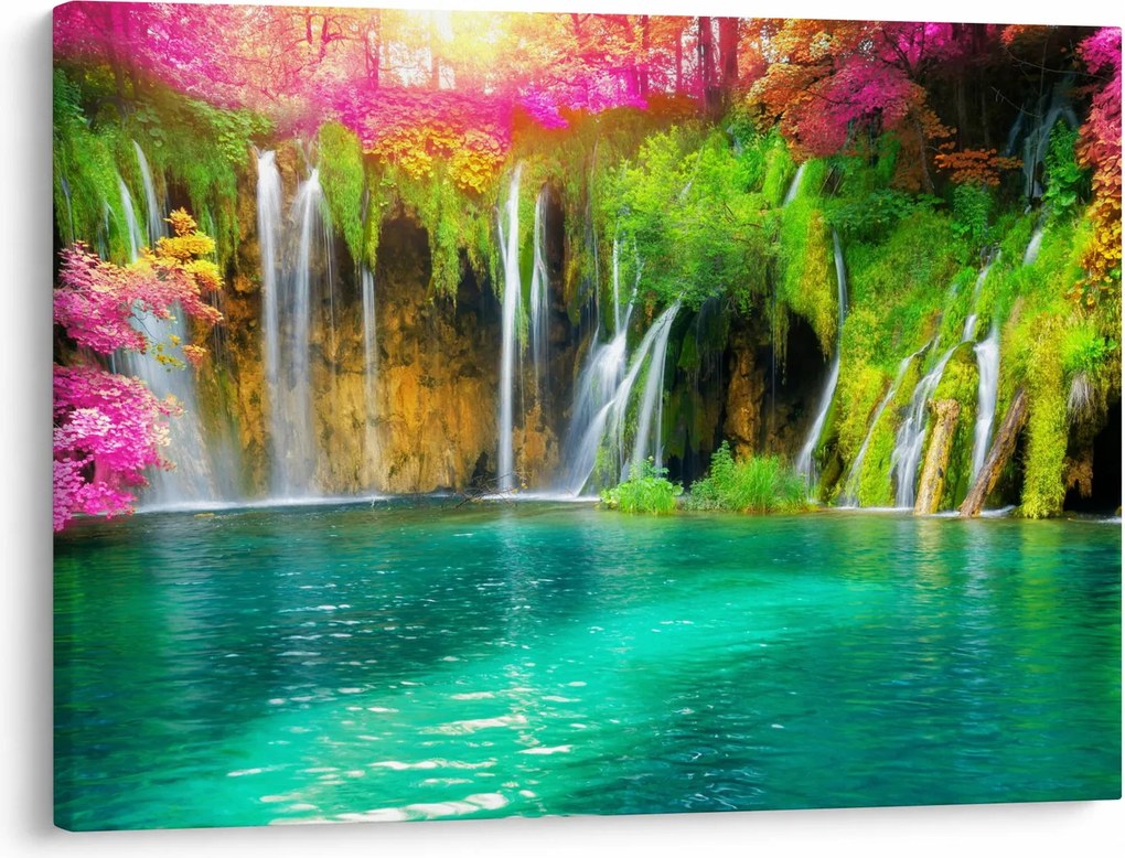 Obraz - Wodospad, Jeziora Plitwickie, Chorwacja (70x50 cm)