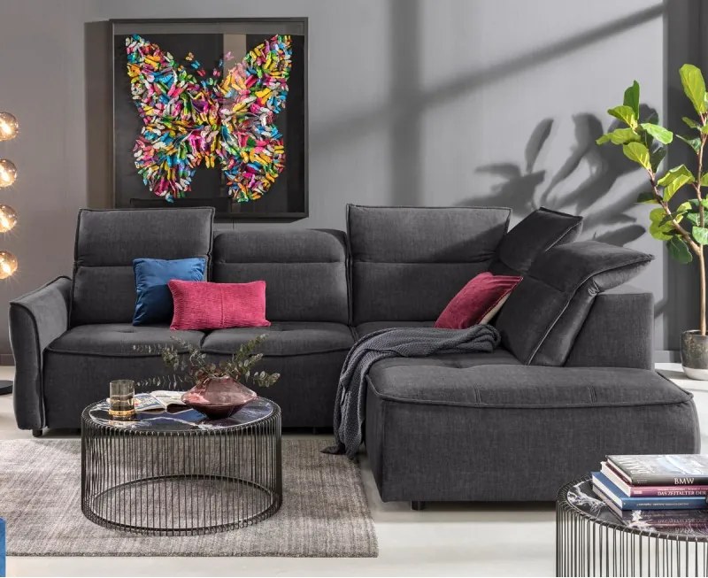 Narożnik MURILLO L z elektryczną regulacją siedziska Prawostronny w tkaninie VOGUE 15 WERSAL