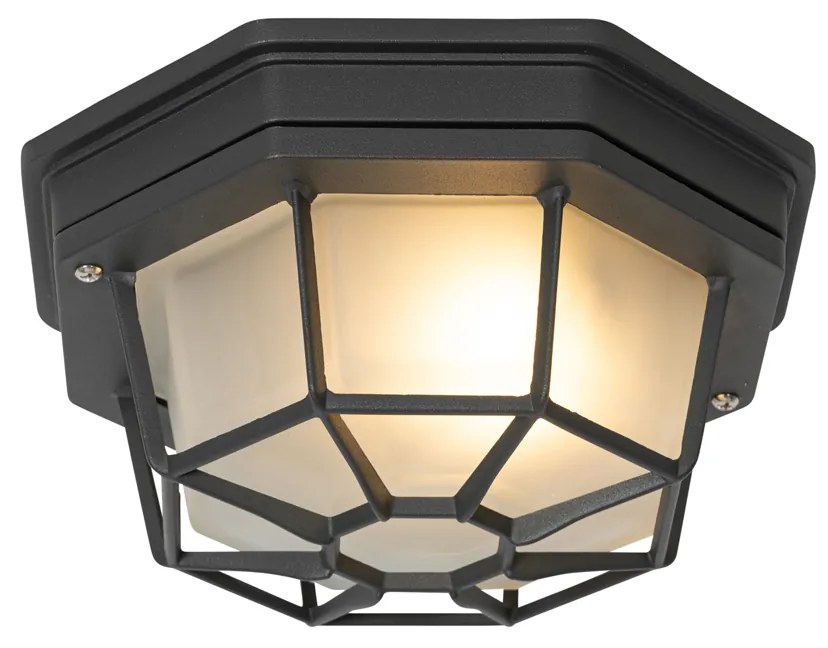 Lampa sufitowa rustykalna ciemnoszara 21,3 cm IP44 - Bri