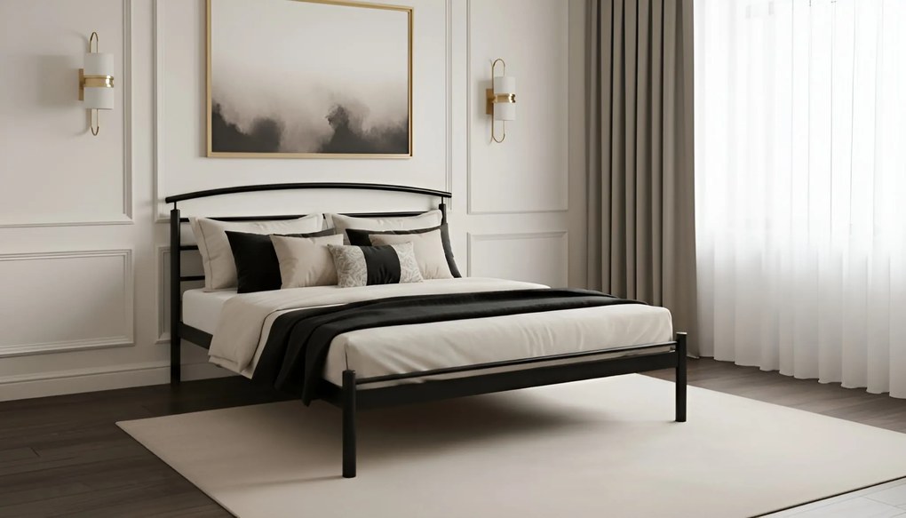 Łóżko metalowe Monika ze stelażem