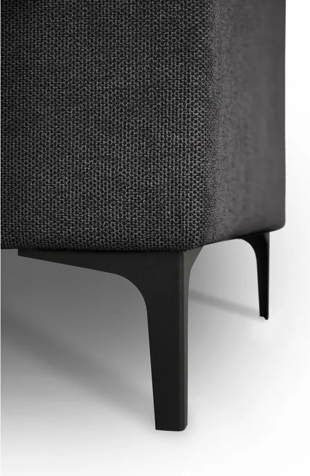 Antracytowy narożnik z tkaniny szenilowej (lewostronny/w kształcie litery L) Fabian – Scandic
