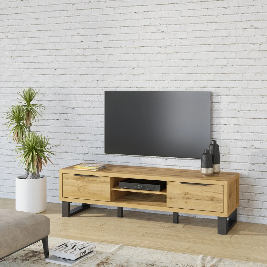 Szafka RTV HALENZA - Dąb wotan / 180 cm