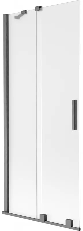 Mexen Velar parawan nawannowy 2-skrzydłowy rozsuwany 80 x 150 cm, szron, gun gray szczotkowany - 896-080-000-31-66