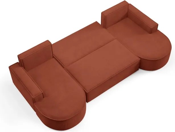 Narożnik MOLLY XL wolnostojący układ U z funkcją spania w tkaninie Curio 55 DomoHome