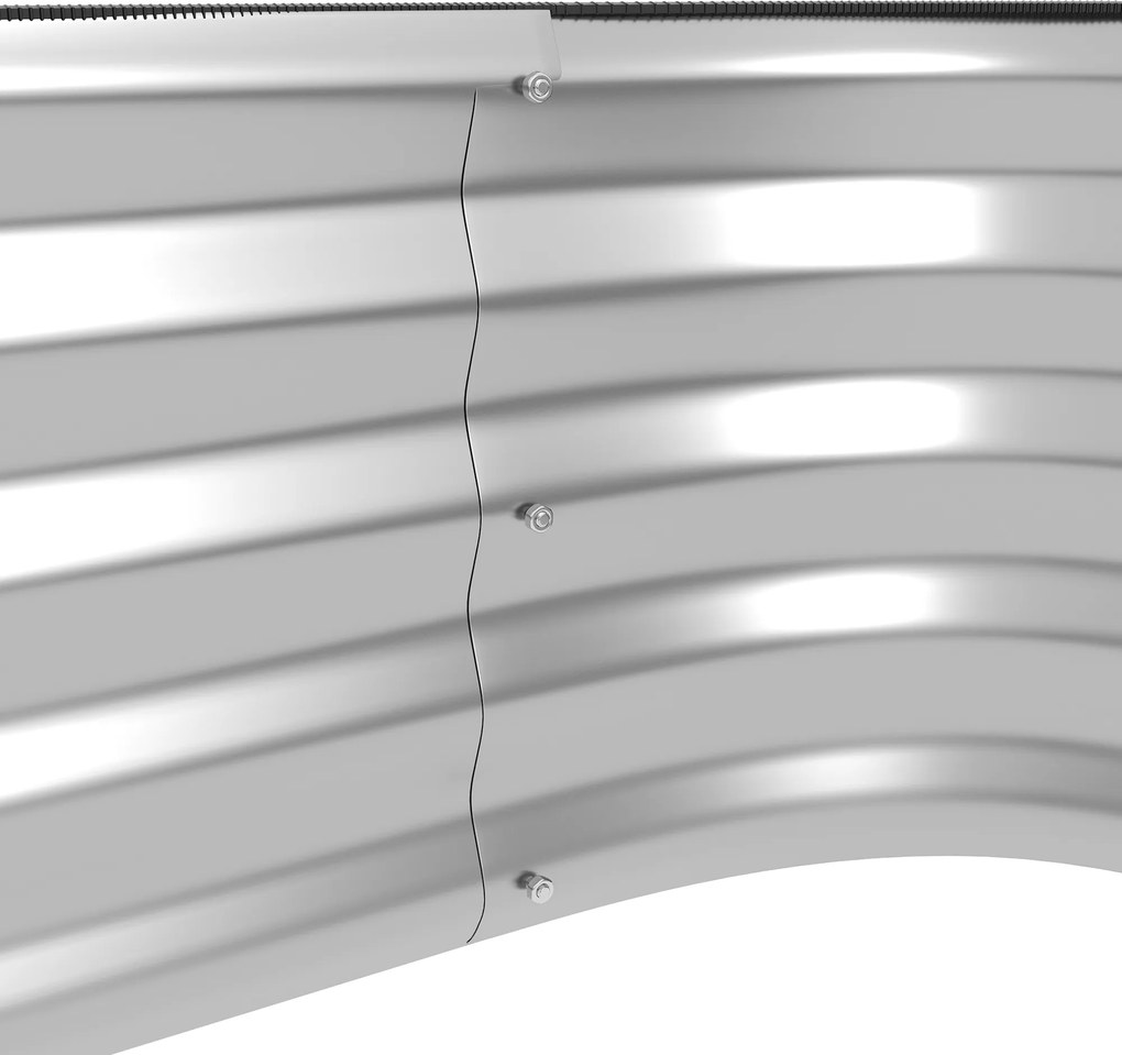 Outsunny Grzadka na ziolowe z Metalu, 2 Poziomy, odporna na wszystkie warunki atmosferyczne, otwarte dno, 120 x 90 x 30cm, Kolor: Srebrny