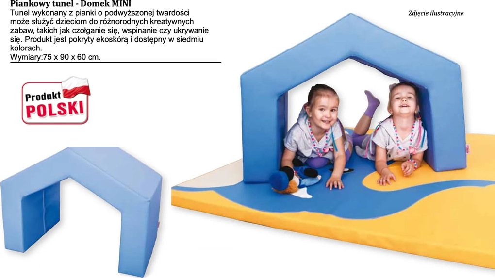 Piankowy tunel dla dzieci - Domek Mini, ekoskóra