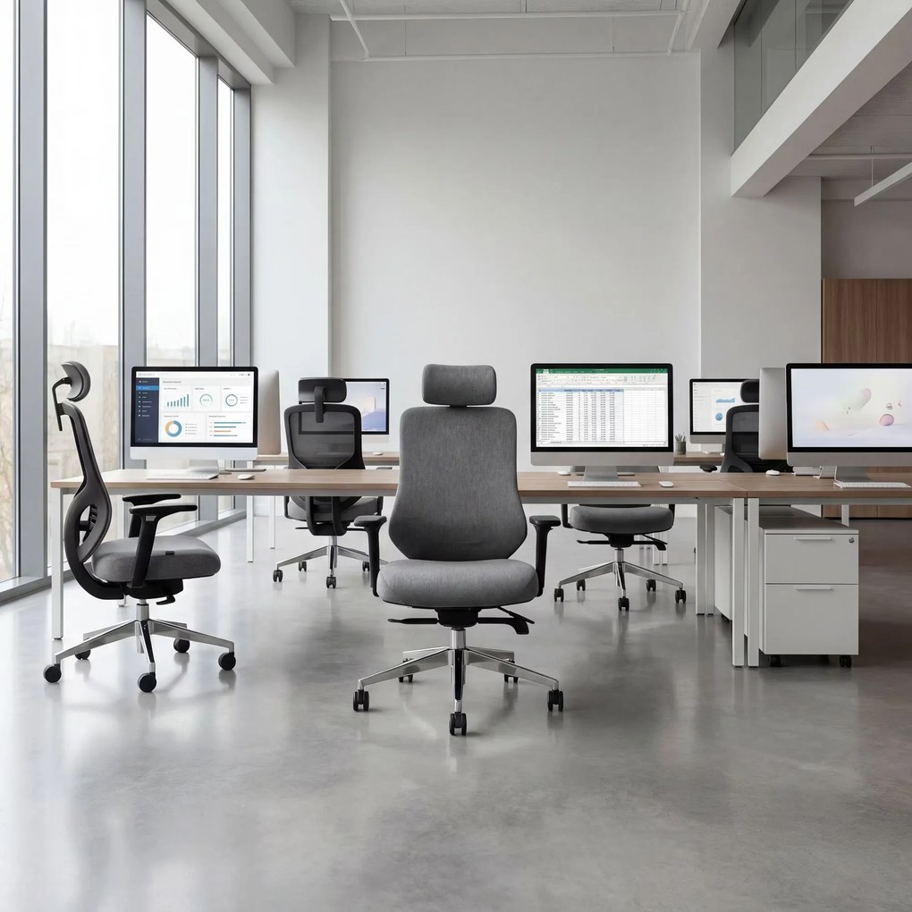 Fotel biurowy ergonomiczny ciemnoszary: AXIS