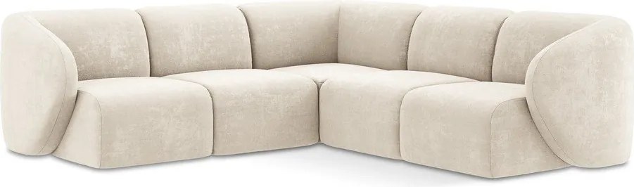 Beżowy narożnik z tkaniny szenilowej Lani – Makamii