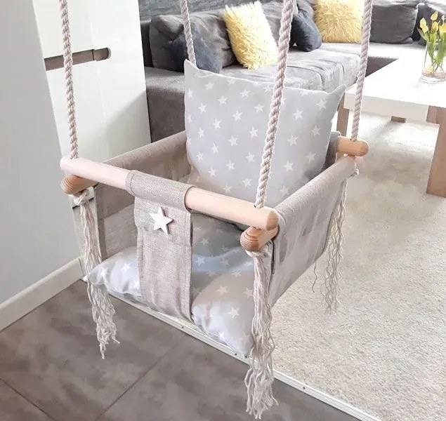 Miętowa huśtawka dla dzieci w gwiazdki A1-P27