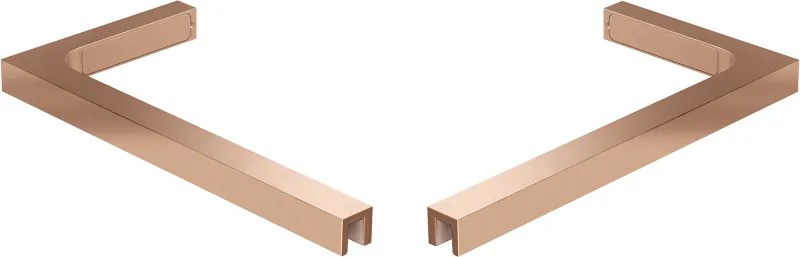 Mexen zestaw wsporników kątowych L do drzwi i ścianek prysznicowych 6-8 mm, miedź szczotkowana - 830-12-65