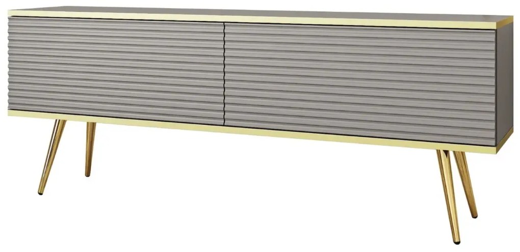 Szafka RTV KARL 3D 135cm wisząca/stojąca szary mat PIASKI Meble
