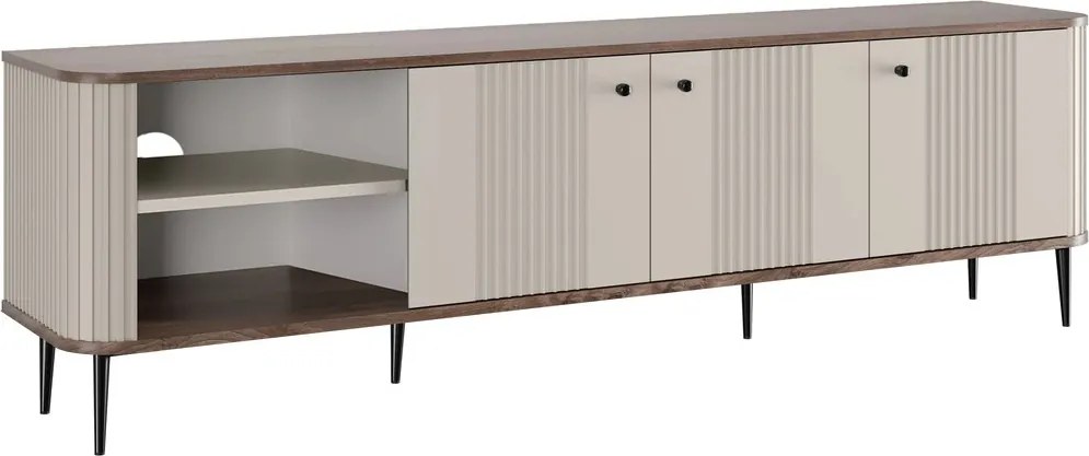 Szafka RTV Vesper 3D 187 cm - kaszmir / orzech / czarne nogi