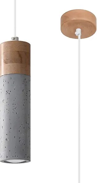 Betonowa lampa wisząca tuba loft - S162 F1-D89