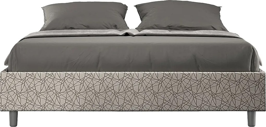 Łóżko wyposażone w stelaż z listwami tapicerowane 160x210 tkaniny Era 02 Szary Azelia